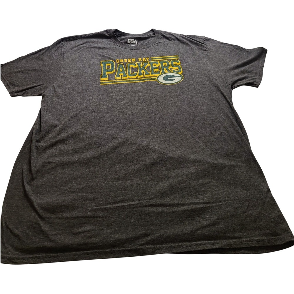 CSA Green Bay Packers NFL Graphic T-Shirt Men's 3XL Charcoal Grey Crewneck NWOT